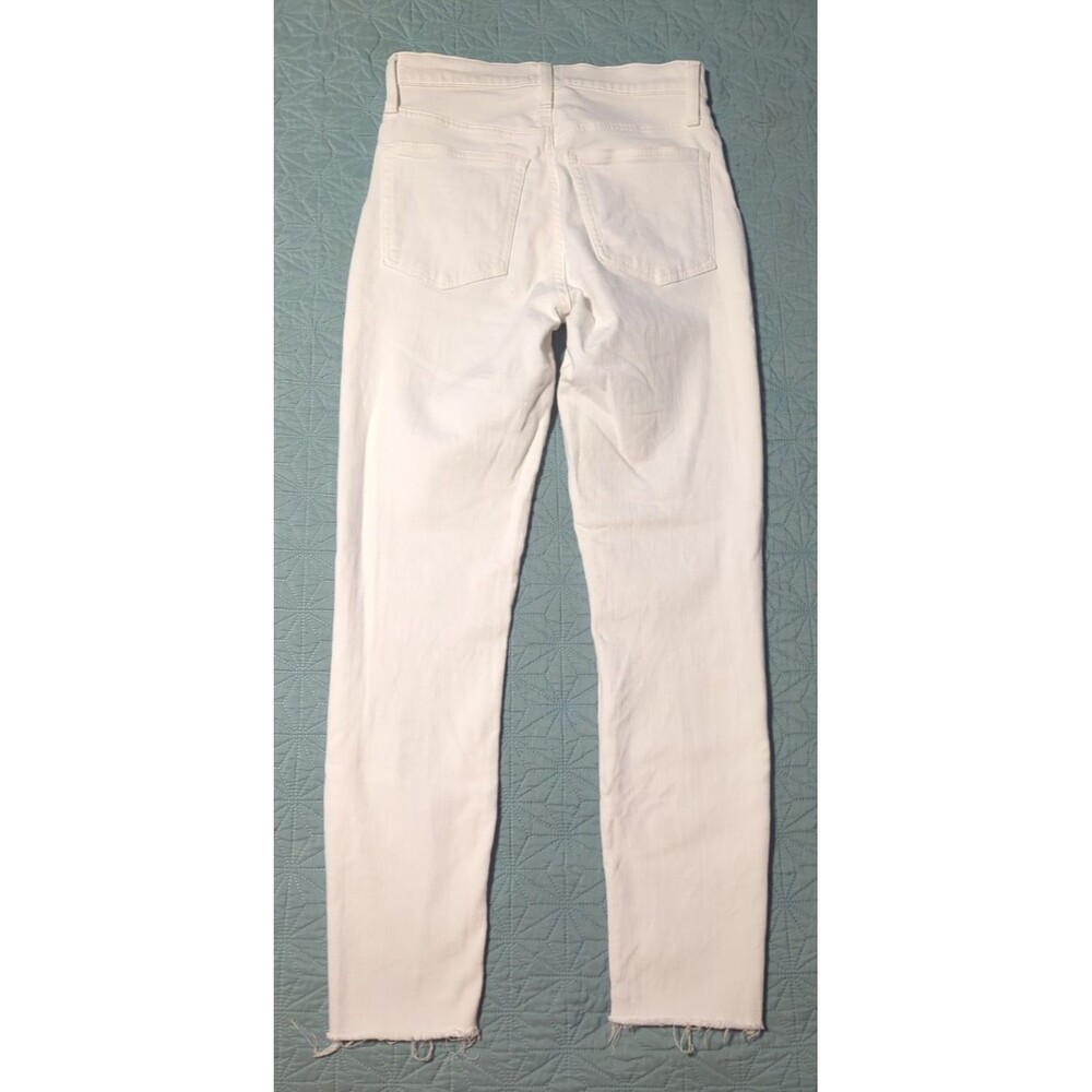 J. Crew 10" High Rise Toothpick Jeans White Sz 27 Preppy Stretch Ankle Length - Picture 6 of 12